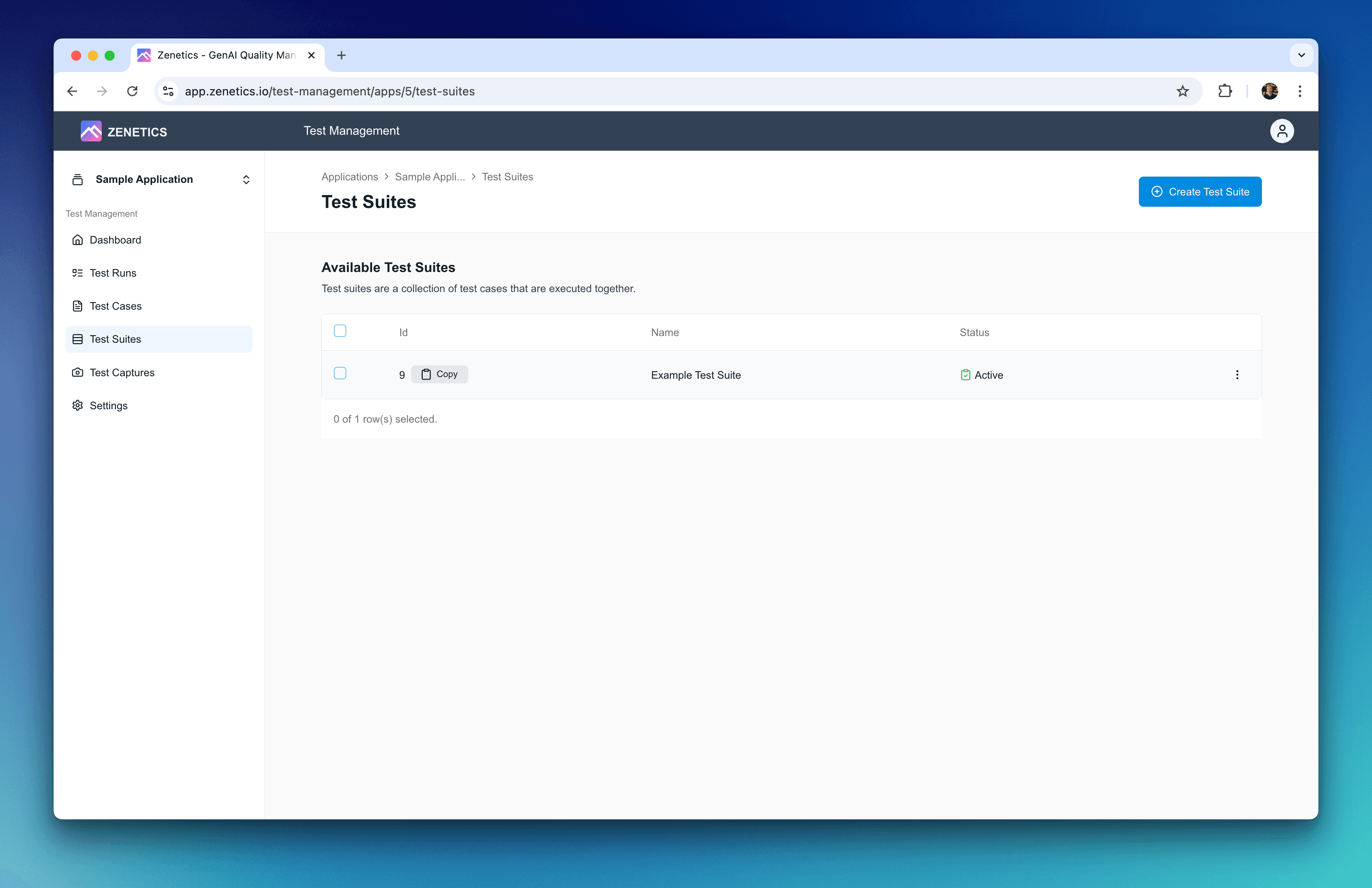 ZENETICS Portal - Test Suite ID